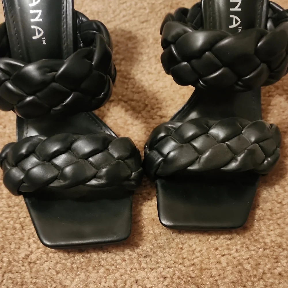 Liliana Elegant Black Braided Heels
